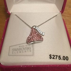 Swarovski Elements Silver Hershey’s Kiss Necklace
